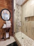 Main Level Primary Bathroom with Jetted Tub & Walk-in Shower